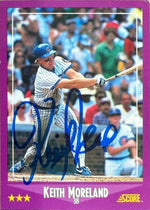 Keith Moreland Signed 1988 Score Baseball Card - Chicago Cubs #71