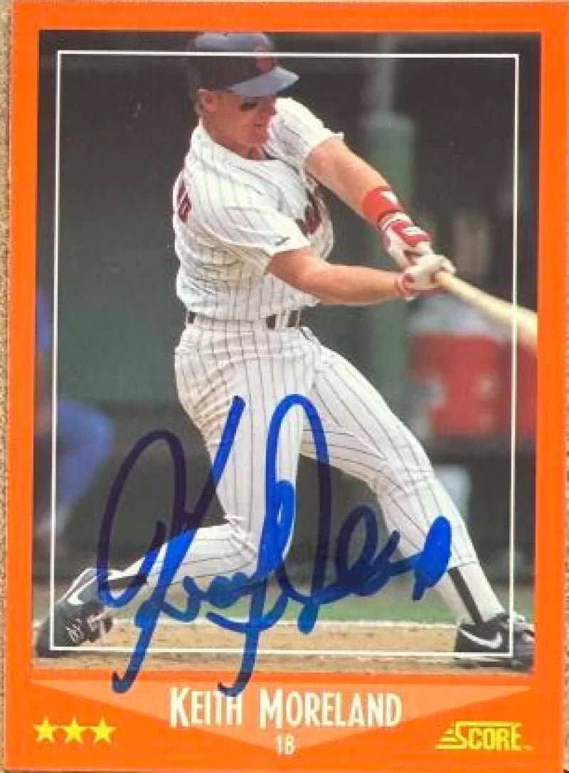 Keith Moreland Signed 1988 Score Rookie/Traded Glossy Baseball Card - San Diego Padres #9T