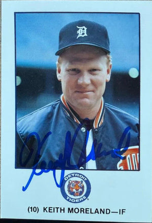 Keith Moreland Signed 1989 Marathon Baseball Card - Detroit Tigers