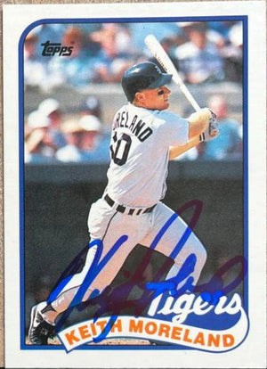 Keith Moreland Signed 1989 Topps Traded Baseball Card - Detroit Tigers #83T