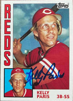 Kelly Paris Signed 1984 Topps Baseball Card - Cincinnati Reds - PastPros