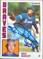Ken Dayley Signed 1984 Nestle Baseball Card - Atlanta Braves