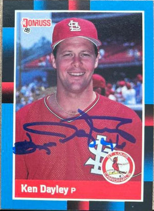 Ken Dayley Signed 1988 Donruss Baseball Card - St Louis Cardinals
