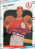 Ken Dayley Signed 1988 Fleer Baseball Card - St Louis Cardinals