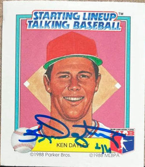 Ken Dayley Signed 1988 Parker Bros Starting Lineup Talking Baseball Card - St Louis Cardinals
