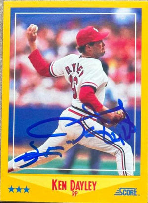 Ken Dayley Signed 1988 Score Baseball Card - St Louis Cardinals
