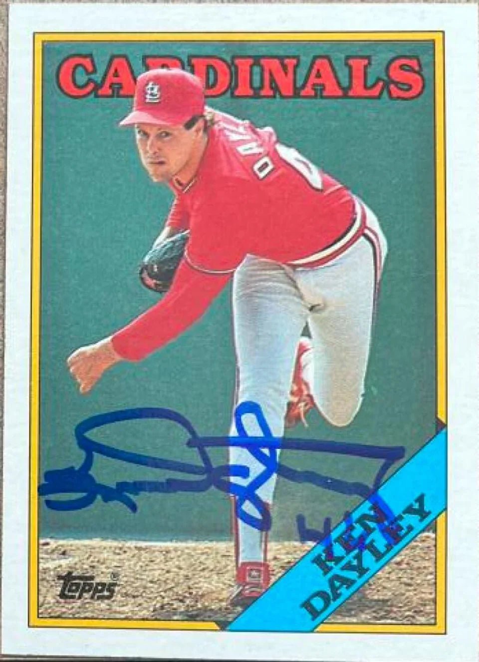 Ken Dayley Signed 1988 Topps Baseball Card - St Louis Cardinals