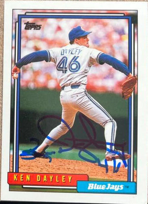 Ken Dayley Signed 1992 Topps Baseball Card - Toronto Blue Jays