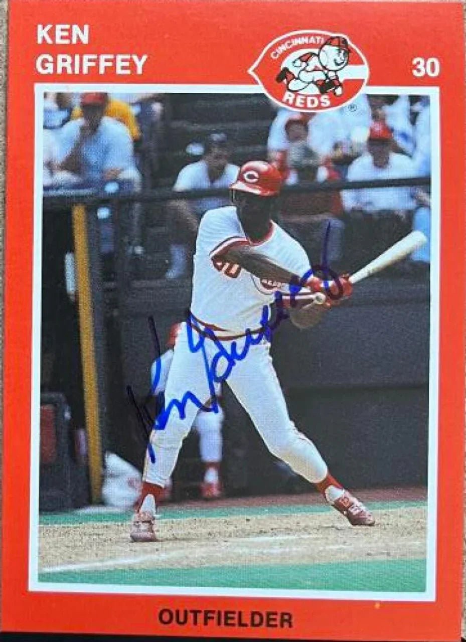 Ken Griffey Signed 1989 Kahn's Baseball Card - Cincinnati Reds