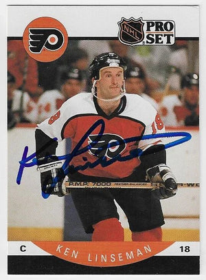 Ken Linseman Signed 1990-91 Pro Set Hockey Card - Philadelphia Flyers