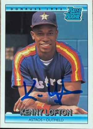 Kenny Lofton Autographed 1992 Donruss Baseball Card - Houston Astros #5