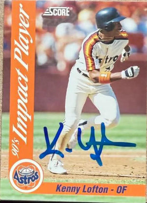 Kenny Lofton Autographed 1992 Score 90's Impact Players Baseball Card - Houston Astros #32