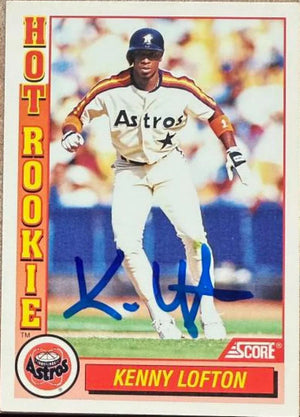 Kenny Lofton Autographed 1992 Score Hot Rookies Baseball Card - Houston Astros #3