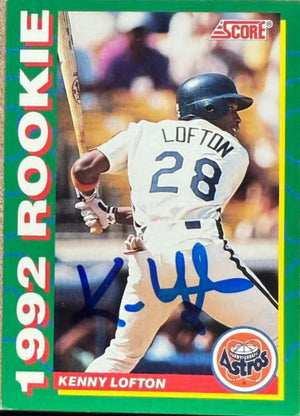 Kenny Lofton Autographed 1992 Score Rookies Baseball Card - Houston Astros #10