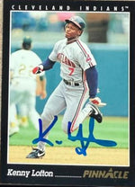 Kenny Lofton Autographed 1993 Pinnacle Baseball Card - Cleveland Indians #40