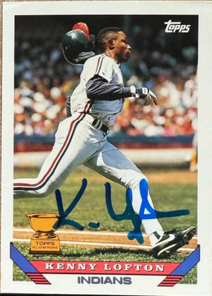 Kenny Lofton Autographed 1993 Topps Baseball Card - Cleveland Indians #331