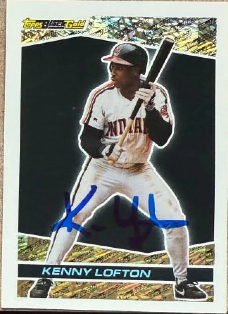 Kenny Lofton Autographed 1993 Topps Black Gold Baseball Card  - Cleveland Indians #36