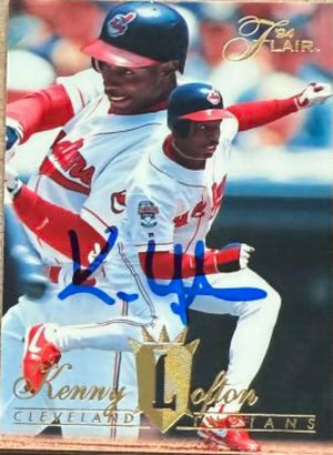 Kenny Lofton Autographed 1994 Flair Baseball Card - Cleveland Indians #283