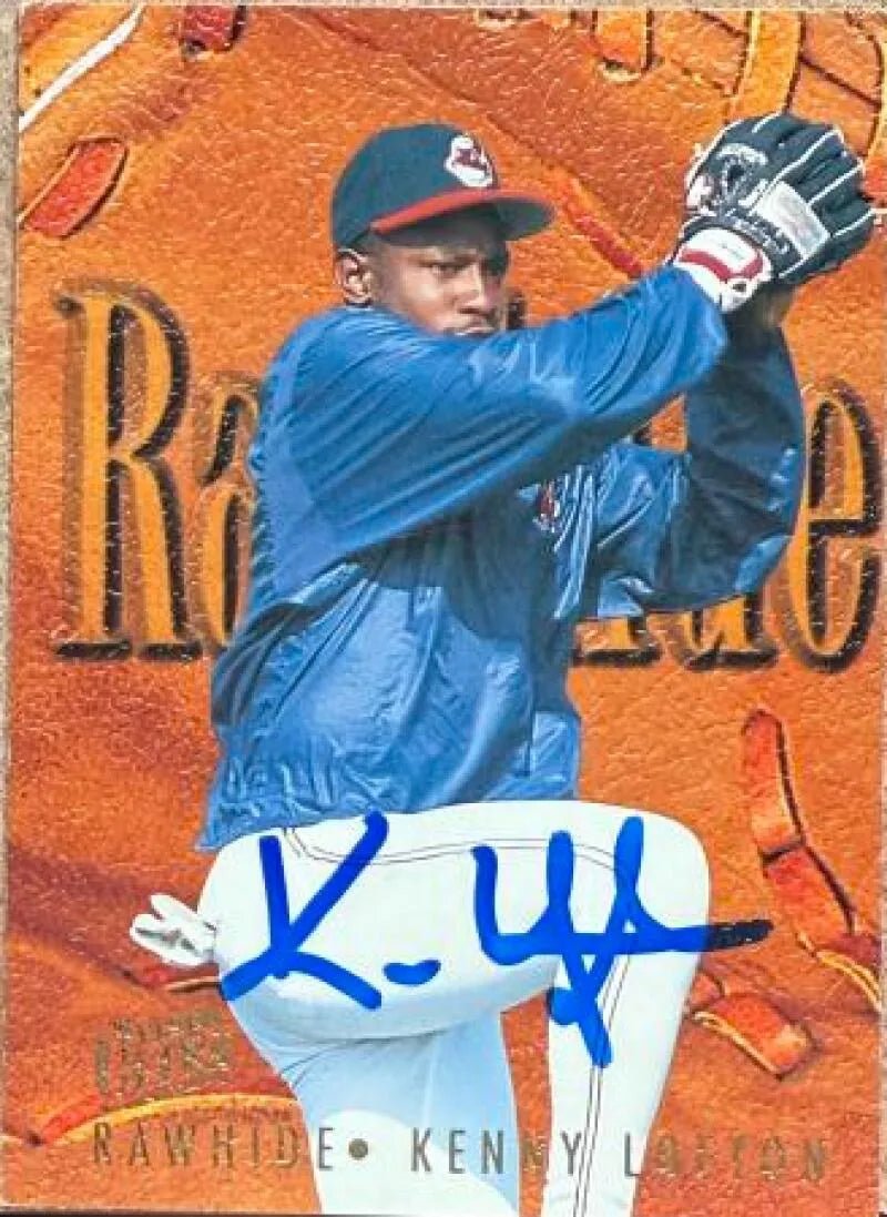 Kenny Lofton Autographed 1996 Fleer Ultra Rawhide Baseball Card - Cleveland Indians #5