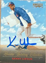 Kenny Lofton Autographed 1996 Pinnacle Christie Brinkley Collection Baseball Card - Cleveland Indians #16
