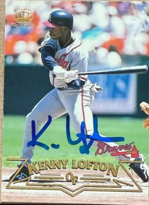 Kenny Lofton Autographed 1998 Pacific Baseball Card - Atlanta Braves