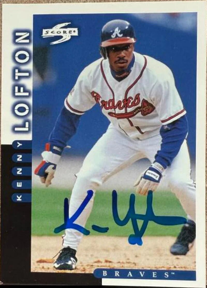 Kenny Lofton Autographed 1998 Score Baseball Card - Atlanta Braves