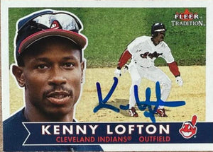 Kenny Lofton Autographed 2001 Fleer Tradition Baseball Card - Cleveland Indians #323