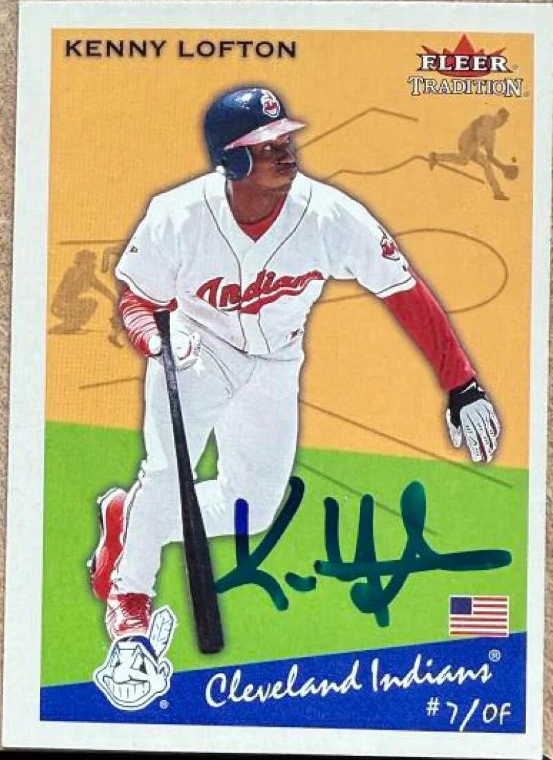 Kenny Lofton Autographed 2002 Fleer Tradition Baseball Card - Cleveland Indians #425