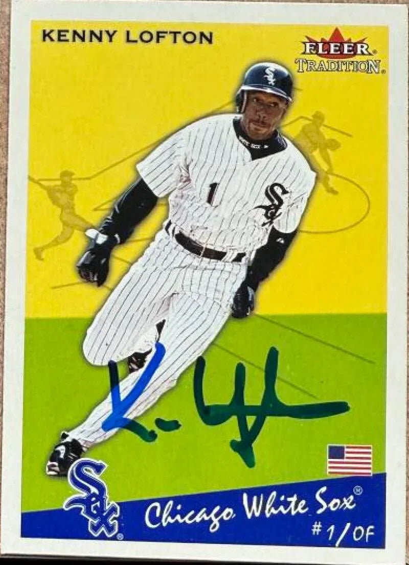 Kenny Lofton Autographed 2002 Fleer Tradition Update Baseball Card - Chicago White Sox