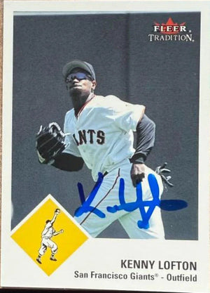 Kenny Lofton Autographed 2003 Fleer Tradition Baseball Card - San Francisco Giants