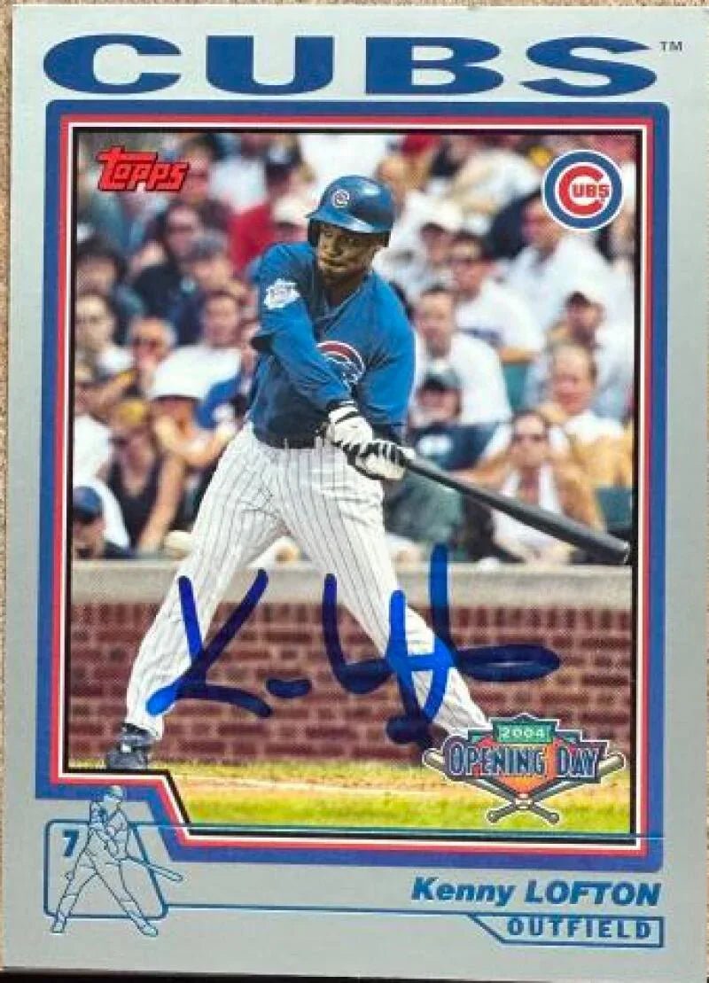 Kenny Lofton Autographed 2004 Topps Opening Day Baseball Card - Chicago Cubs