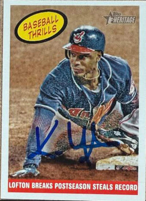 Kenny Lofton Autographed 2008 Topps Heritage Baseball Card - Cleveland Indians #374