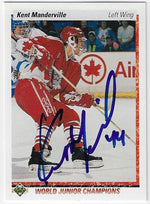 Kent Manderville Signed 1990-91 Upper Deck Hockey Card - Team Canada