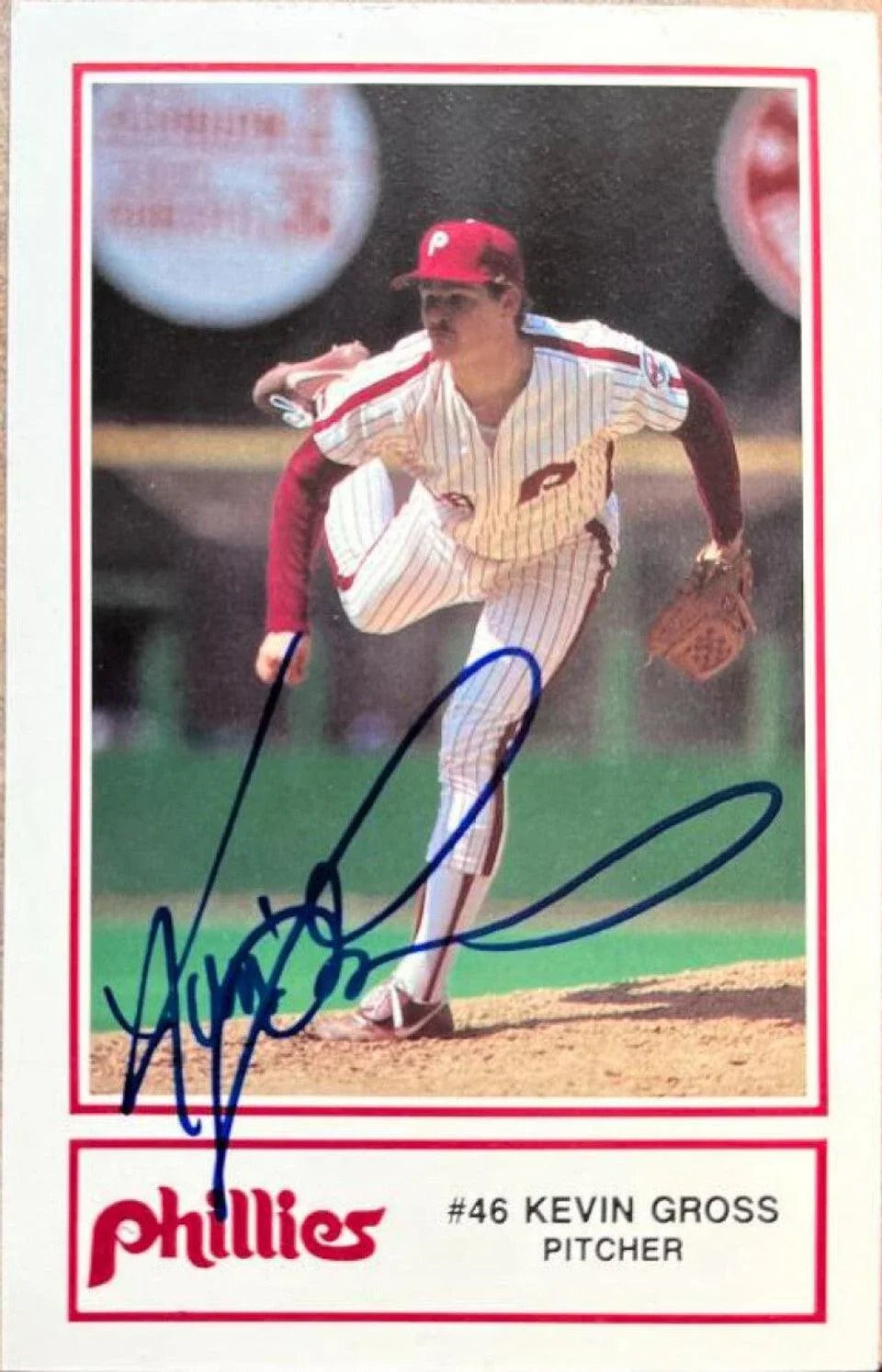 Kevin Gross Signed 1985 Philadelphia Police Baseball Card - Philadelphia Phillies