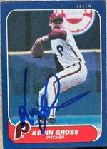 Kevin Gross Signed 1986 Fleer Baseball Card - Philadelphia Phillies