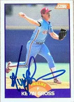Kevin Gross Signed 1989 Score Baseball Card - Philadelphia Phillies