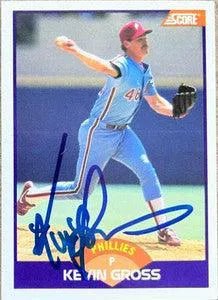 Kevin Gross Signed 1989 Score Baseball Card - Philadelphia Phillies