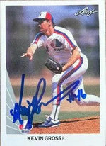 Kevin Gross Signed 1990 Leaf Baseball Card - Montreal Expos
