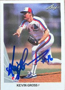 Kevin Gross Signed 1990 Leaf Baseball Card - Montreal Expos - PastPros