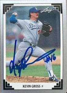 Kevin Gross Signed 1991 Leaf Baseball Card - Los Angeles Dodgers