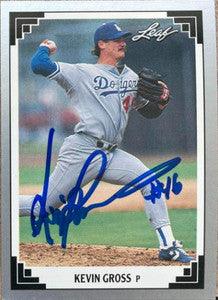Kevin Gross Signed 1991 Leaf Baseball Card - Los Angeles Dodgers - PastPros