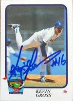 Kevin Gross Signed 1992 LA Police Baseball Card - Los Angeles Dodgers