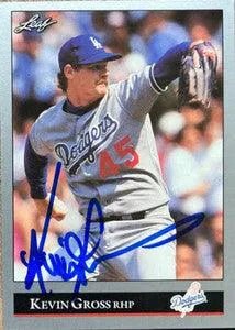 Kevin Gross Signed 1992 Leaf Baseball Card - Los Angeles Dodgers