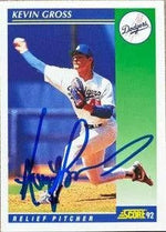 Kevin Gross Signed 1992 Score Baseball Card - Los Angeles Dodgers