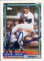 Kevin Gross Signed 1992 Topps Baseball Card - Los Angeles Dodgers
