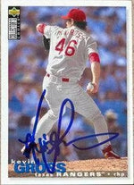 Kevin Gross Signed 1995 Collector's Choice Baseball Card - Texas Rangers