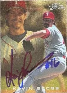 Kevin Gross Signed 1996 Flair Silver Baseball Card - Texas Rangers