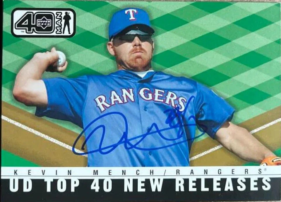 Kevin Mench Signed 2002 Upper Deck 40-Man Baseball Card - Texas Rangers #1042
