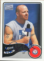 Kevin Mench Signed 2003 Bazooka Baseball Card - Texas Rangers