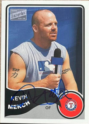 Kevin Mench Signed 2003 Bazooka Baseball Card - Texas Rangers